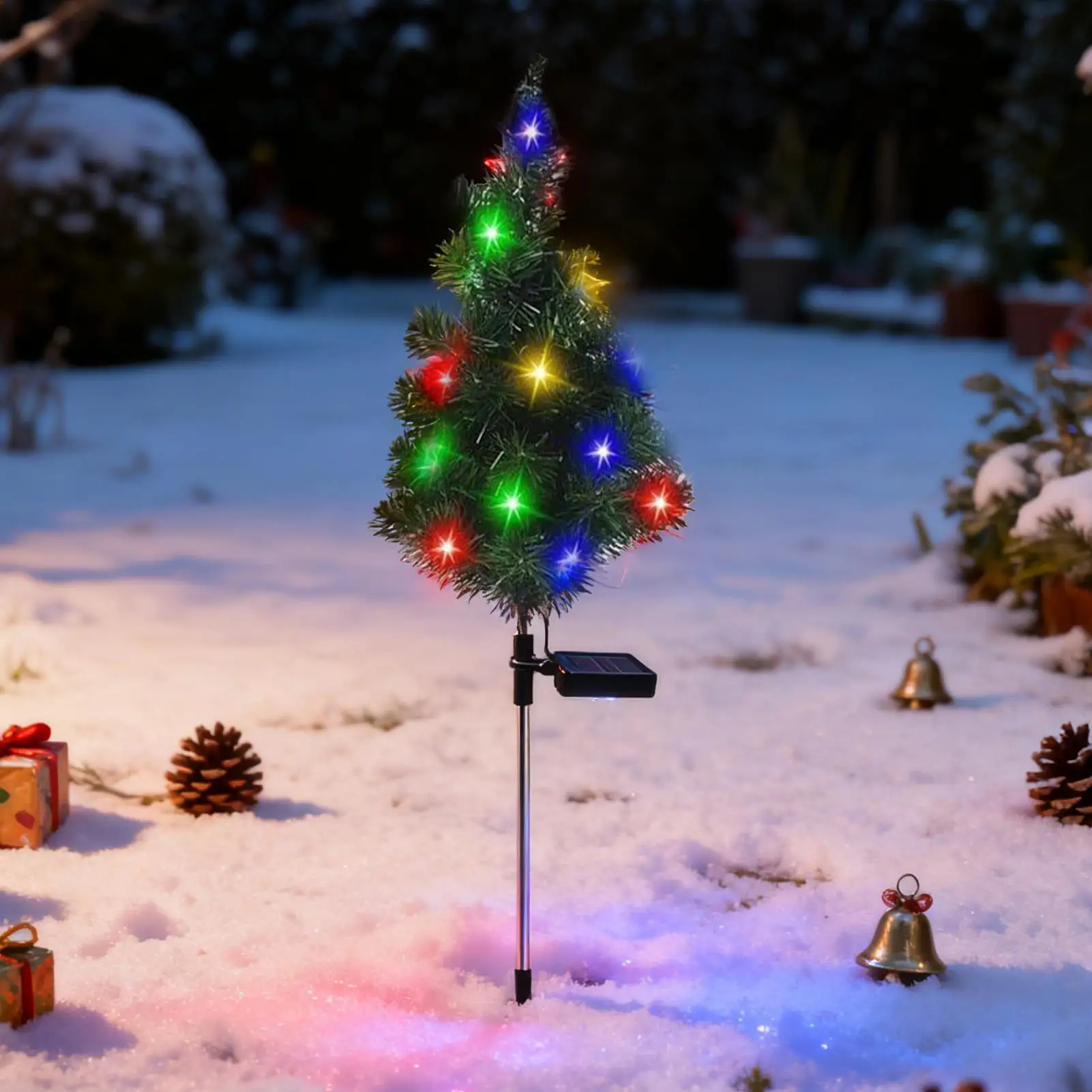 شجرة عيد الميلاد أضواء الشمسية في الهواء الطلق إضاءة مقاومة للماء حديقة مسار الحديقة المناظر الطبيعية احتفالية أضواء الكلمة الزخرفية زينة عيد الميلاد #1