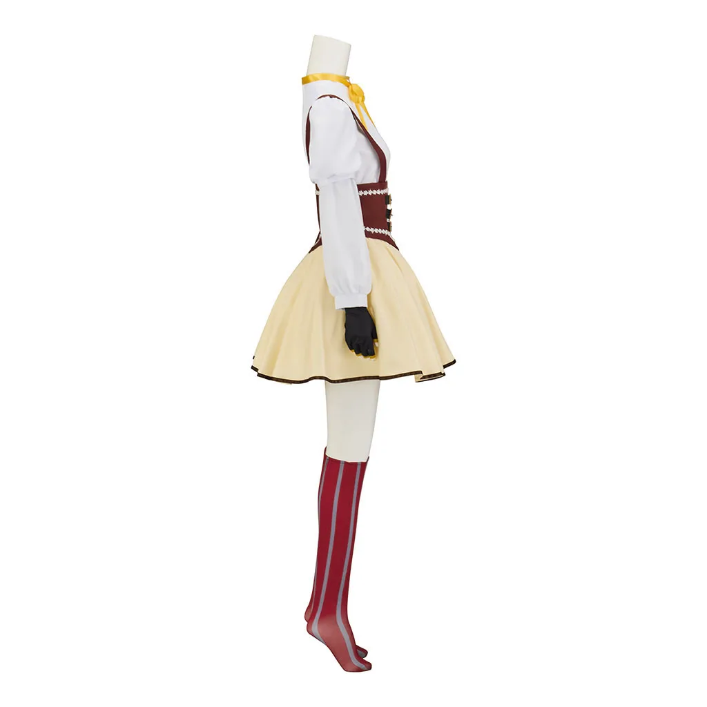 Anime Mami Tomoe Cosplay Costume Magical Girl Fantasia Fighting Uniform Dress Suit Halloween Carnival Party Lolita Ball Gown