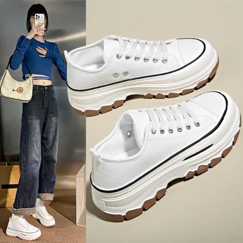 Shallow Mouth Shoes Woman 2026 Platform Slip on Sneakers Autumn Round Toe Creepers New Summer Sports Fall Clogs