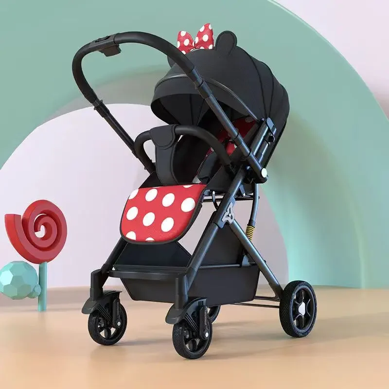 Baby Strollers Can Sit and Lie in Both Directions to Promote Light Portable One-click Folding High Landscape Children's Stroller