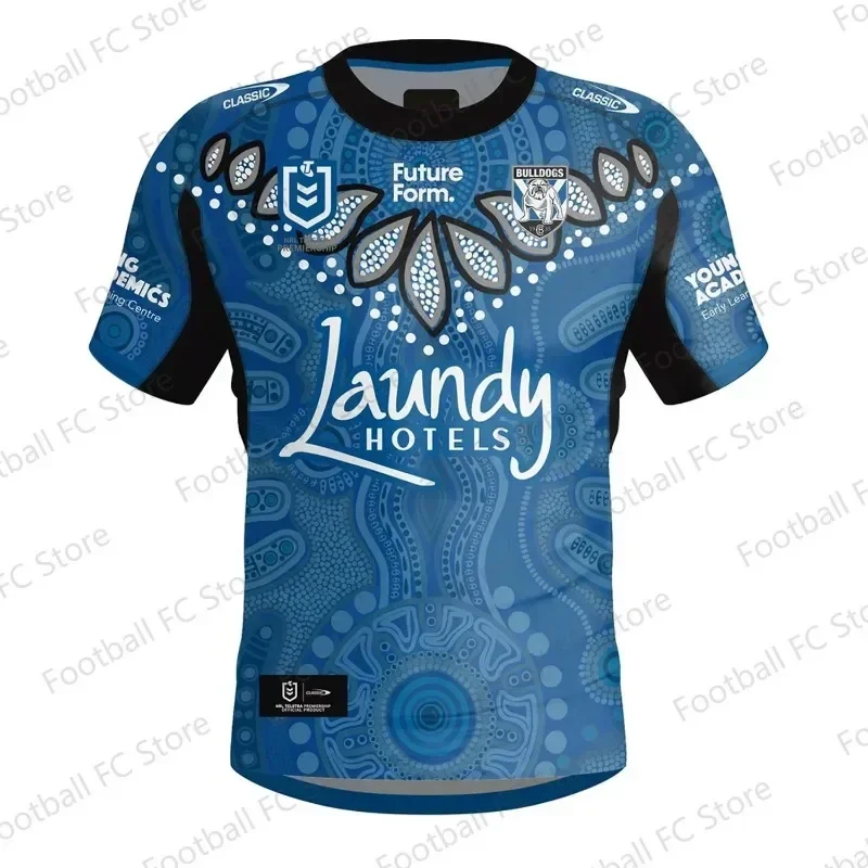 

Новинка 2024, футболка для регби NRL с 3D принтом бульдога, мужская и женская летняя Высококачественная быстросохнущая дышащая футболка с коротким рукавом