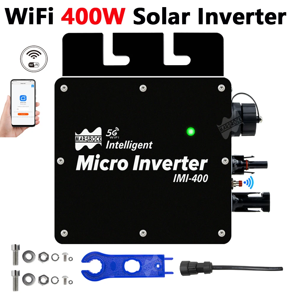 Grid Tie Solar Inverter 400W Microinverter Intelligente 22-50VDC MPPT IP65 WiFi Convertitore Onda Sinusoidale Pura Per 110V 220V Grid