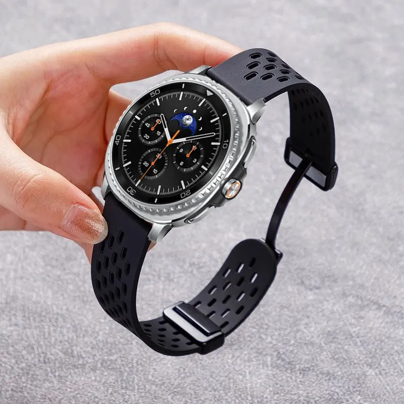 Atmungsaktives Armband für Galaxy Watch Ultra 47 mm 2025, magnetisches Schlaufenarmband für Samsung Watch 8 40 44 mm, 8Classic 46 mm Sportarmband