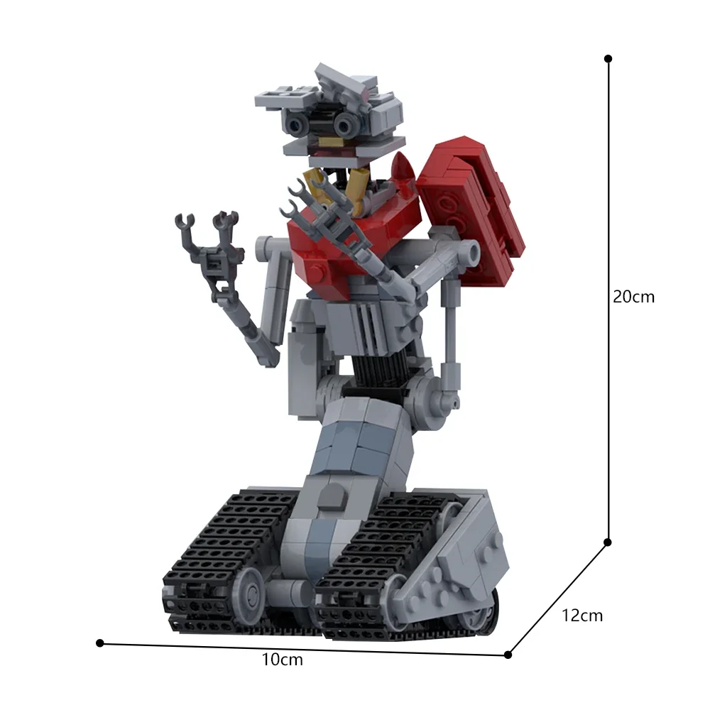 MOC-Ensemble de décennie s de Construction pour Enfants, Armes de Film, Robot Iron The Shorted-Circuits, Johnnile 5 Mecha, Briques Précieuses, Jouets Cadeaux