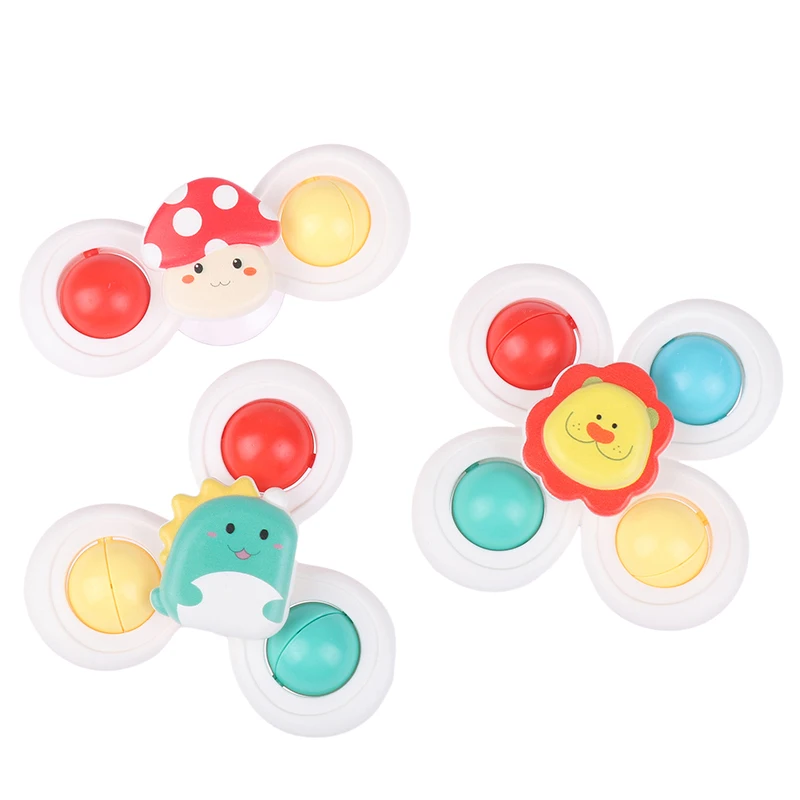子供のための漫画の動物のスピナーおもちゃ,吸盤,赤ちゃんの窓のおもちゃ,ハイチェア,テーブル,旅行用バスギフト,3個セット