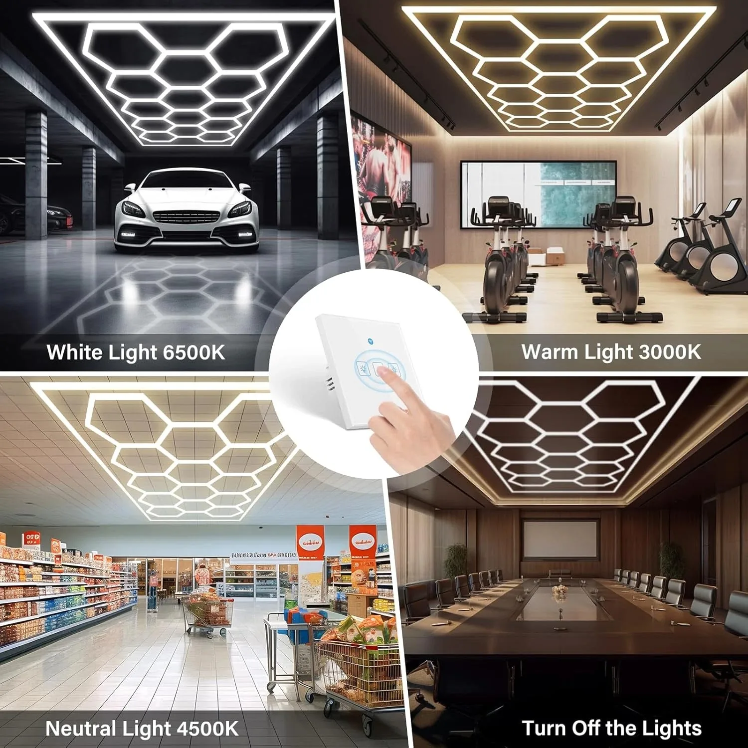 مسدس المرآب ضوء LED مصباح 3000K 4500K 6500K العسل إكسسوارات مضيئة متجر المنزل الصالة الرياضية صالون الحلاقة المرآب LED إضاءة السقف #3