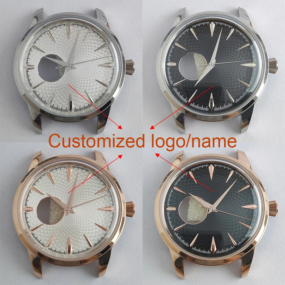 40.5mm Case NH38 Hollowed Out Dial Customized Logo Stainless Steel Waterproof Case Watch Accessories Suitable For NH38 Movement