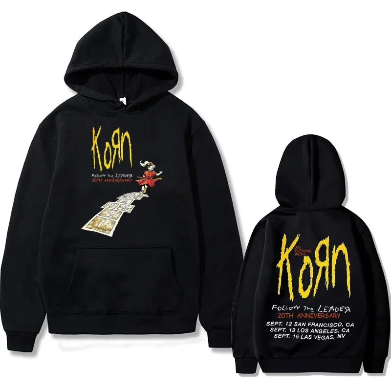 

Rock Band Korn Follow The Leader 20Th Anniversary Hoodie Men's Vintage Gothic Oversized Sweatshirt Male Fleece Cotton Hoodies