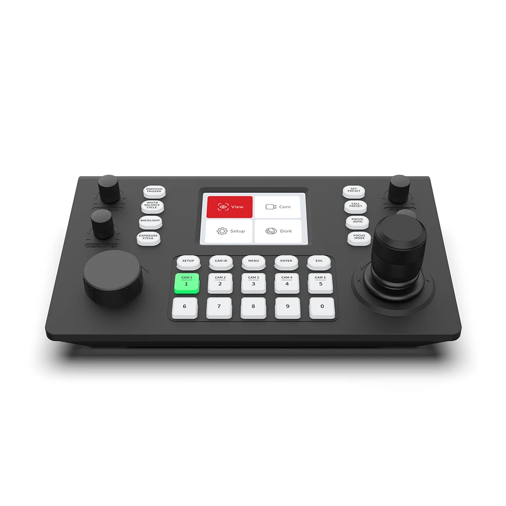 PTZ Keyboard Joysticks Controller Broadcast Live Streaming Color Decoding LCD Screen Video Conference System Church Image