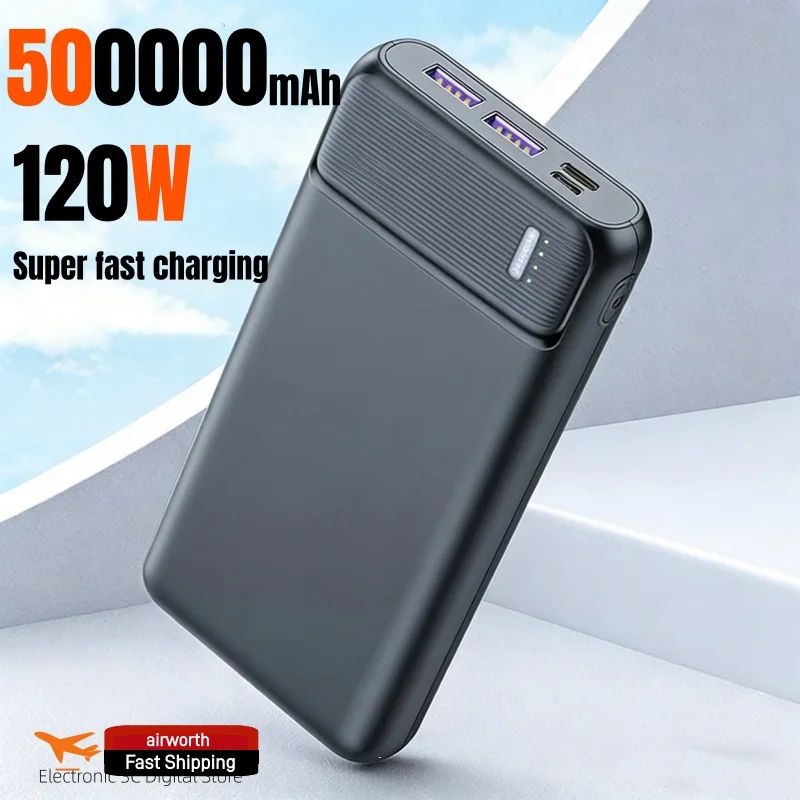 120W 50000mAh Power Bank Przenośna, super szybka ładowarka o dużej pojemności, zewnętrzna bateria Powerbank do iphone Huawei Samsung 2026
