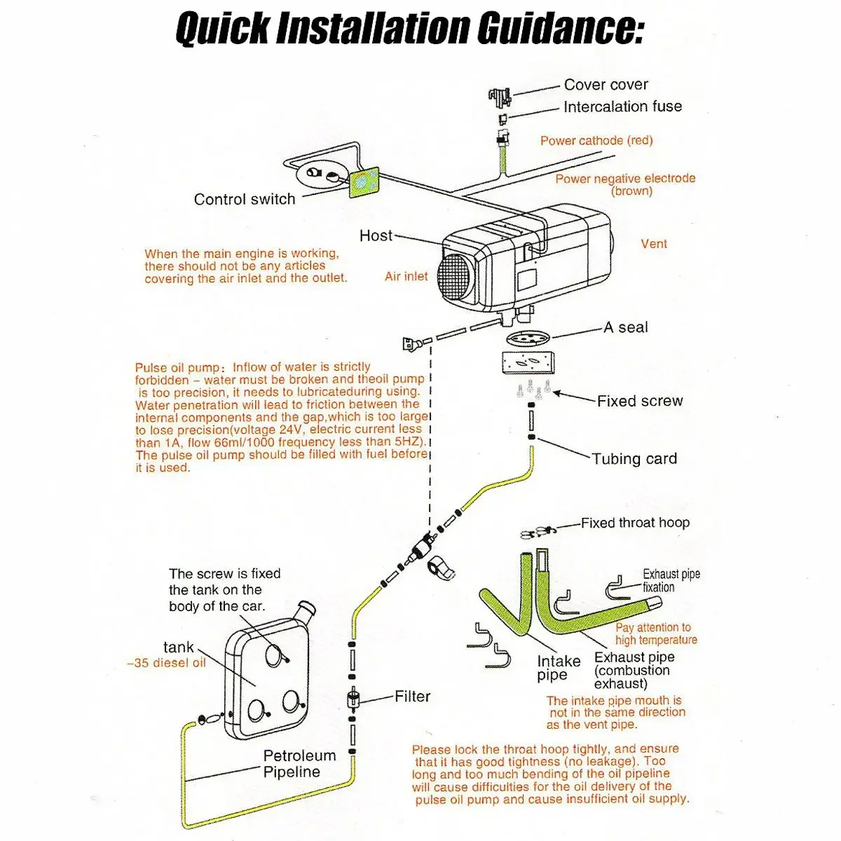 5KW/8KW 12V/24V Diesel Air Heater with LCD Monitor Remote Control for Car RV SUV Trailer Truck Various Diesel Vehicles