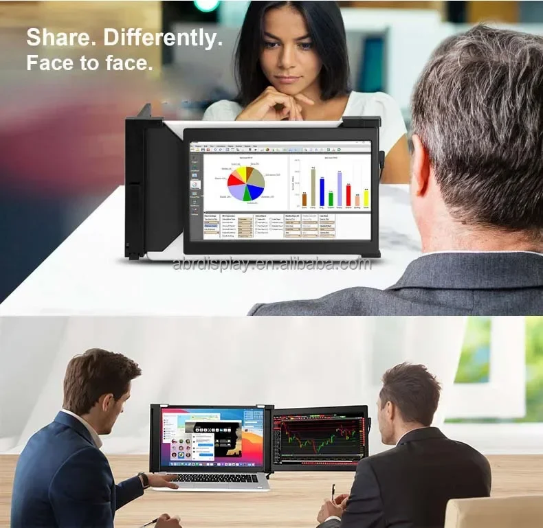 2024 Wholesale USB C HDR 1080P IPS Portable 15.4 Inch Laptop Triple Screen Laptop Screen Extender