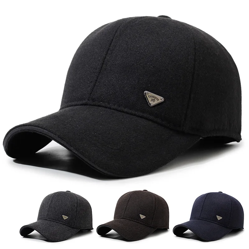 

New Winter Hat Men Thickened Warm Baseball Cap With Ear Protection For Outdoor Dad Caps Men Outdoor Hat