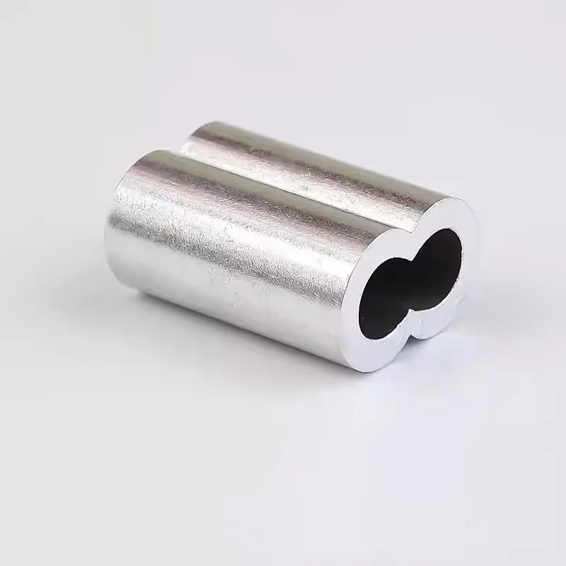 Double Hole Aluminum Sleeve With 8-Shaped Aluminum Clamp And Aluminum Joint For Steel Wire Rope, Wire Rope Tightener M1~M12