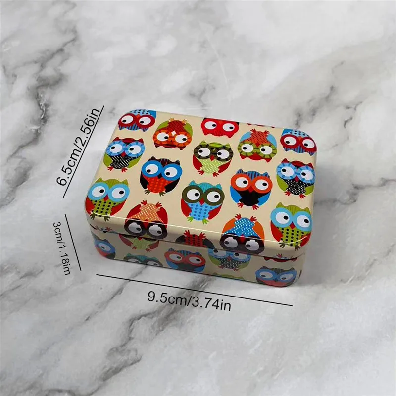 1 قطعة الكرتون تخزين القصدير صناديق مجوهرات صغيرة الحديد حالة في الهواء الطلق الإسعافات الأولية أداة المنظم الحاويات صندوق دبوس الشعر المعدني مع غطاء #2