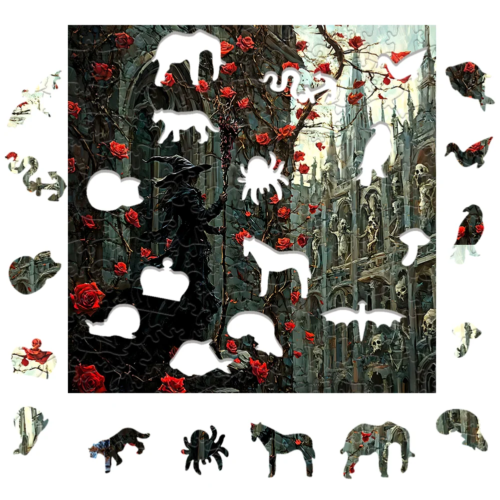 Horror Schloss Holzpuzzle Erwachsene Holzpuzzle Spielzeug Familie Party Wanddekoration Holzpuzzle