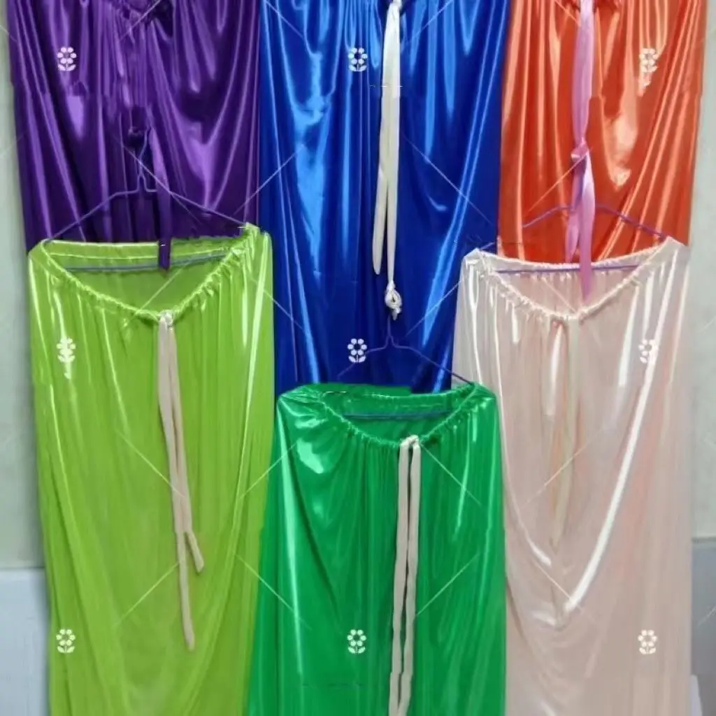 Special Price Defects Glossy Satin Loose Ice Silk Wrap Plus Size Sexy Long Sleeping Bag