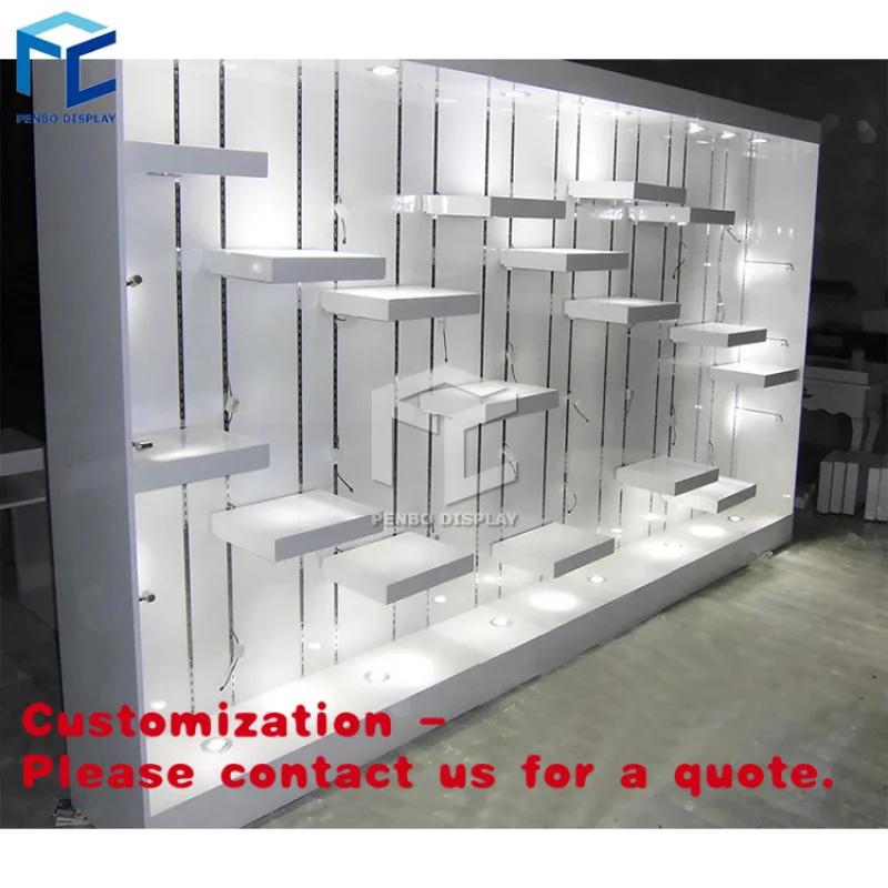 Customize.Guangzhou Supply High Quality Custom Bags Display Showcase Sale Hair Salon Wig Display Shelf
