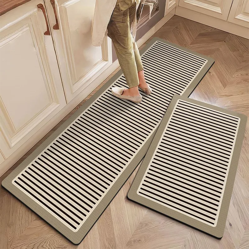 Kitchen Floor Mat Minimalism Striped Long Strip Runner Rug Oil-proof Waterproof Non-slip Kitchen Carpet Home Decorate שטיח למטבח