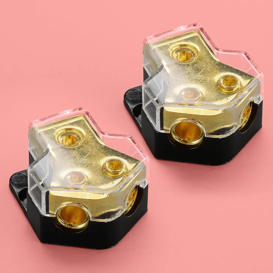 2Pcs 2-Way Car Boat Truck Audio Power Ground Cable Splitter Distribution Block