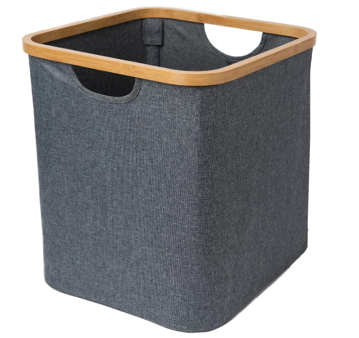 ！@Combohome Foldable Laundry Clothing Storage Bags and Bins Dirty Clothes Household Laundry Hamper Bamboo Collapsible Basket