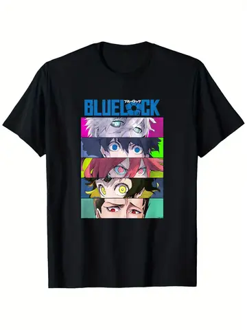 Blue Lock Characters Eyes T-Shirt - 100% Cotton 180g, S-XXXL, Black, Anime Fan Holiday Gift