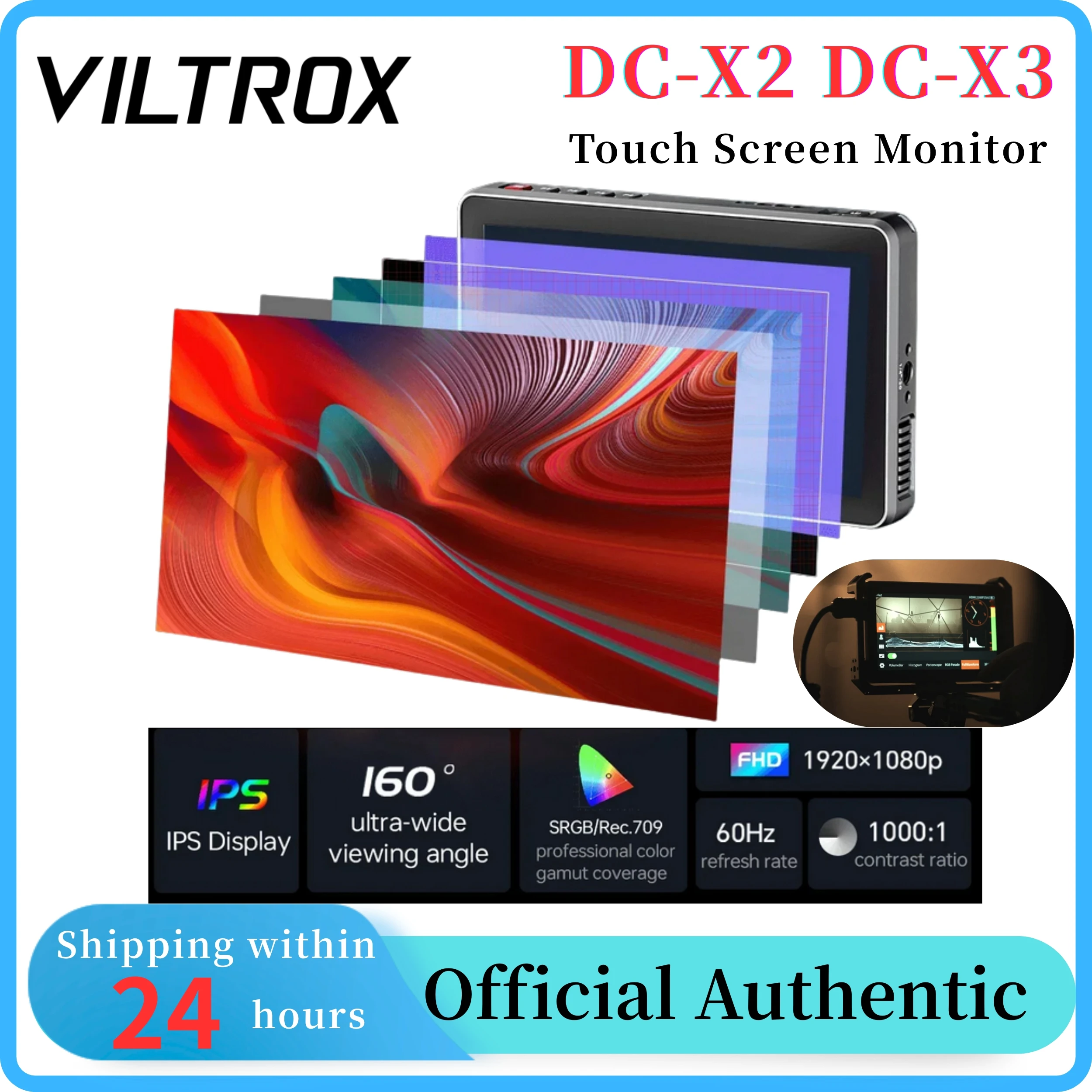 Viltrox DC-X3 DC-X2 4K Profissional Monitor Touch Screen Touch Screen Profissional Photographic HD FHD Portable Camera Monitor