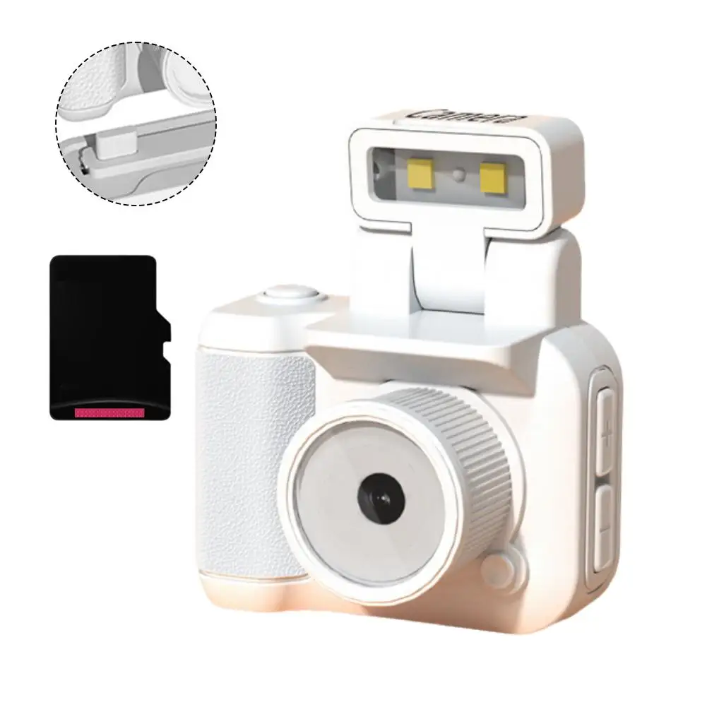 Retro Snap Digital Camera, 1080p Hd Mini Camera with Led Flash Light, Travel Digital Thumb Camera Video Recorder