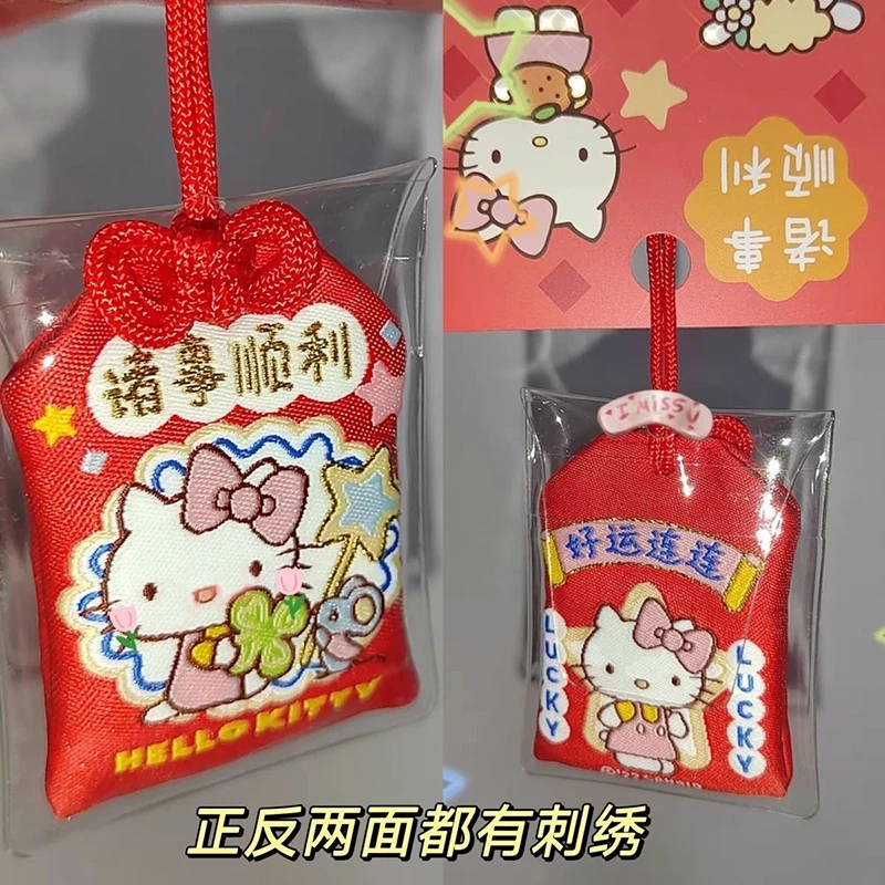 Sanrio Kuromi Pendant Kawaii Anime Student Hello Kitty Cartoon Cute Embroidery Car Accessories Backpack Decoration Gifts