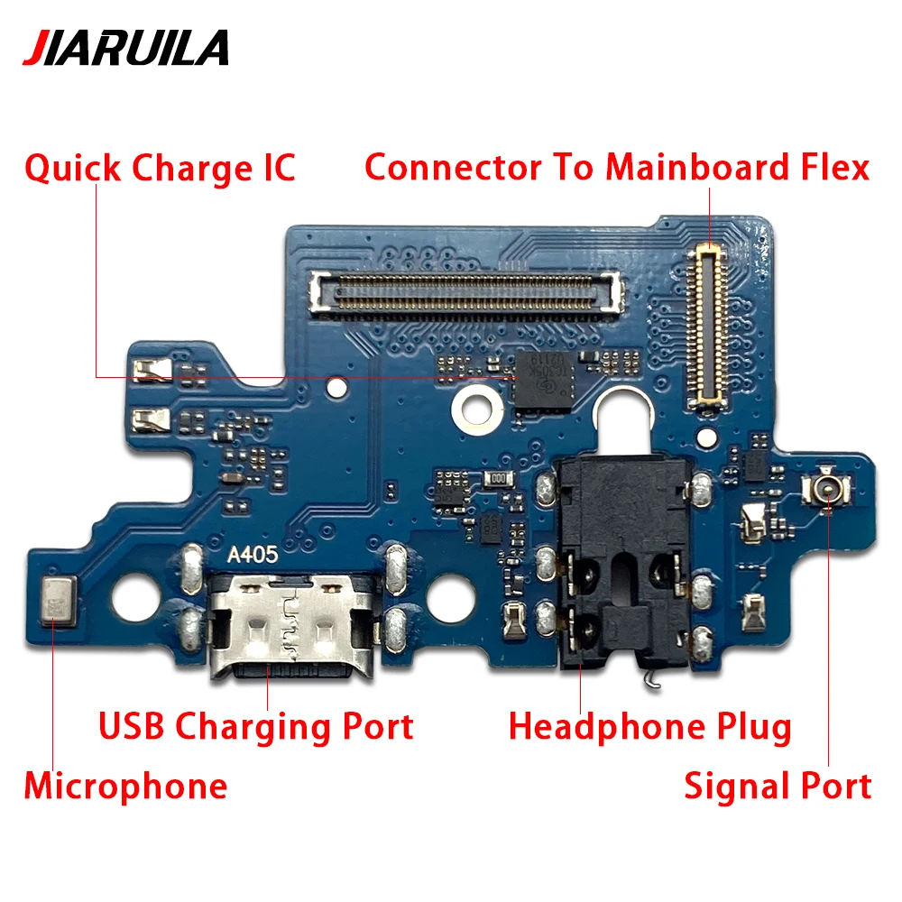 Tested For Samsung A10 A20 A30 A40 A50 USB Charging Port Board Connector Parts + Main Motherboard LCD Flex Cable