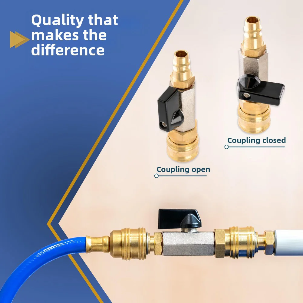 Quick Change Air Coupling Set Air Connector Air Hose Connector Corrosion-resistant Brass Metallic Sealing Surfaces