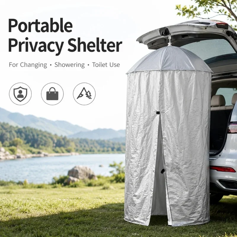 Tenda da Doccia Portatile per Cambio Vestiti e Privacy, per Campeggio, Auto, Toilette Esterna 77/90cm