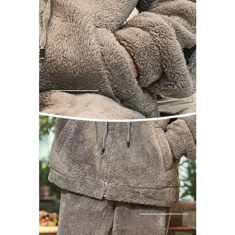 Nuovo corallo velluto con cerniera indumenti da notte 2023 loungewear addensato homewear abito allentato inverno uomo pigiama giovane autunno studenti