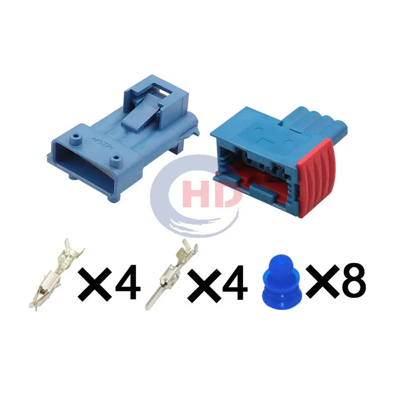 1-20 sets  4pin AC Assembly Waterproof Electrical Connector Socket 3-965261-1 144998-3