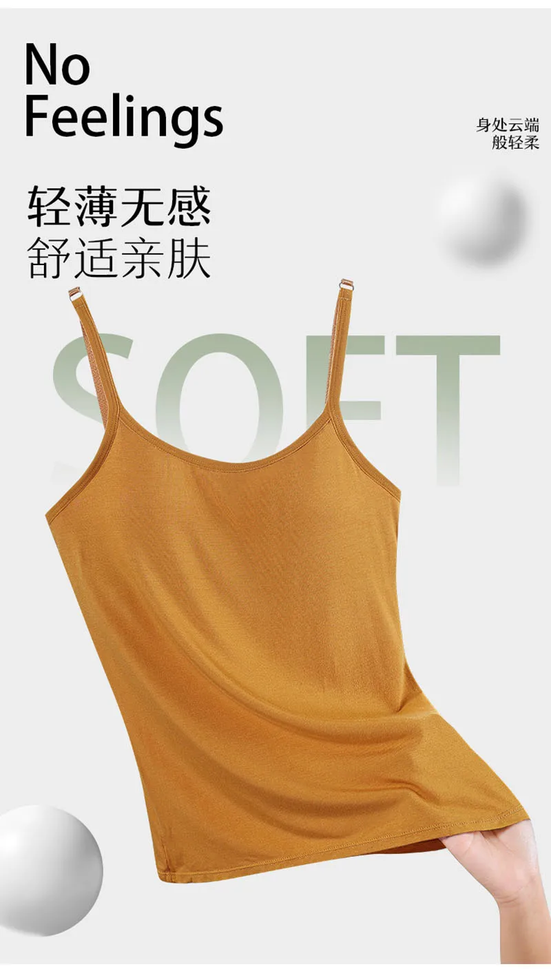 One piece Camis Tops fixed cup camisole women's vest bra sexy base versatile can be worn outside girls' vest women Tanks Tees