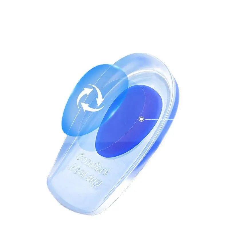 1 Pair Silicone Heel Pad Thickened Sports Cushioning U-Shaped Half Size Pad Non-Slip Invisible Inner Increase Insole