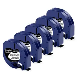 Black Tape Compatible for DYMO LetraTag Label Maker Refills White on Black Plastic Labeling Tape 12mmx4m for LT100T LT100H LT200