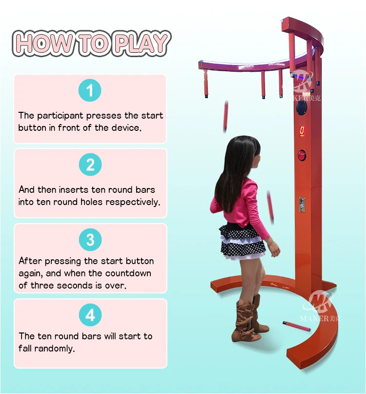 MAKER Sport Games Fast Reaction Physical Coordination Catch Stick Metal Coin Operated Games Arcade Eyes Fast Chips Game Machine