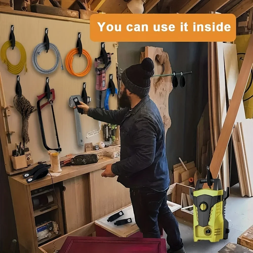 재사용 가능한 익스텐션 코드 정리함 케이블 타이, 튼튼한 보관 스트랩, 호스 보관 액세서리... - 3