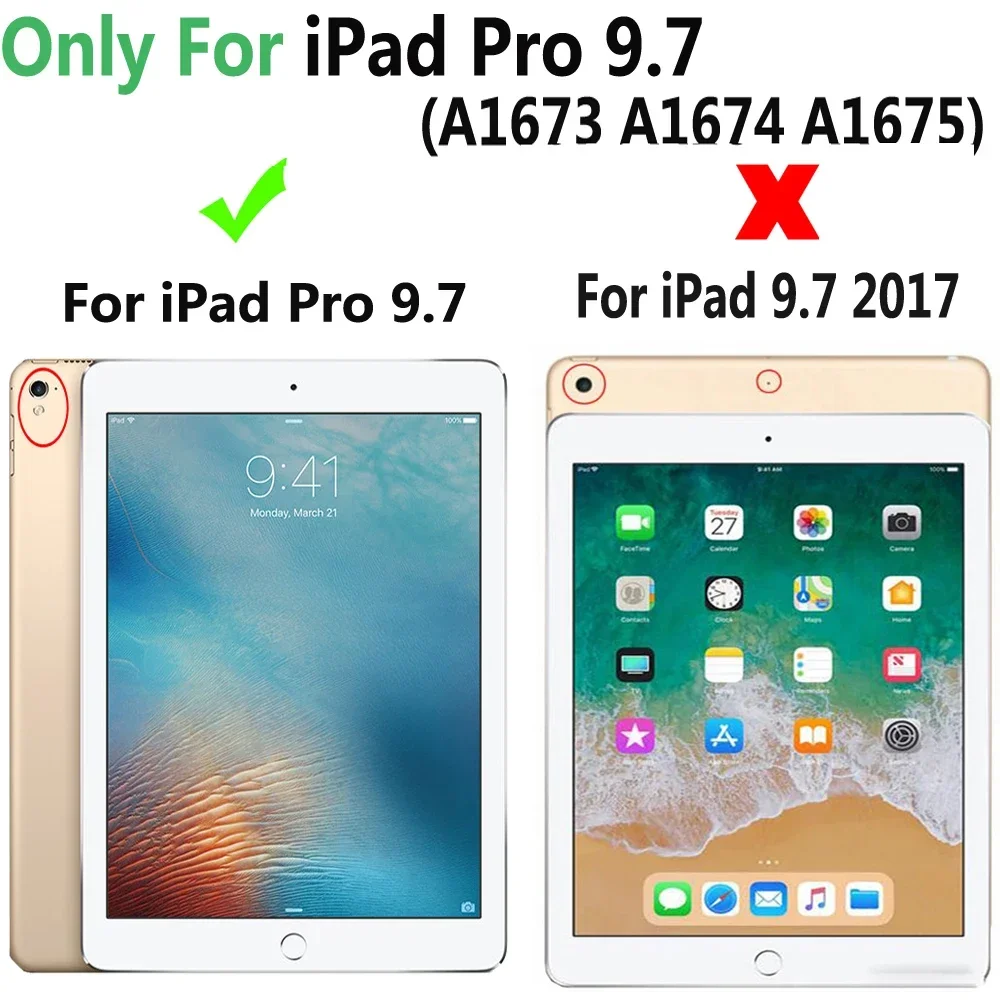 360 Degree Rotating Leather Smart Sleep Awake Cover Case for Apple iPad Pro 9.7 2016 A1673 A1674 A1675 Coque Capa Funda
