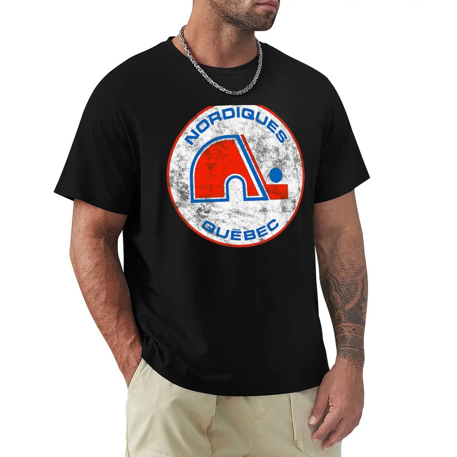 Quebec Nordiques Worn Logo - Old Time Hockey Teams T-Shirt graphic t shirts for man T-Shirt