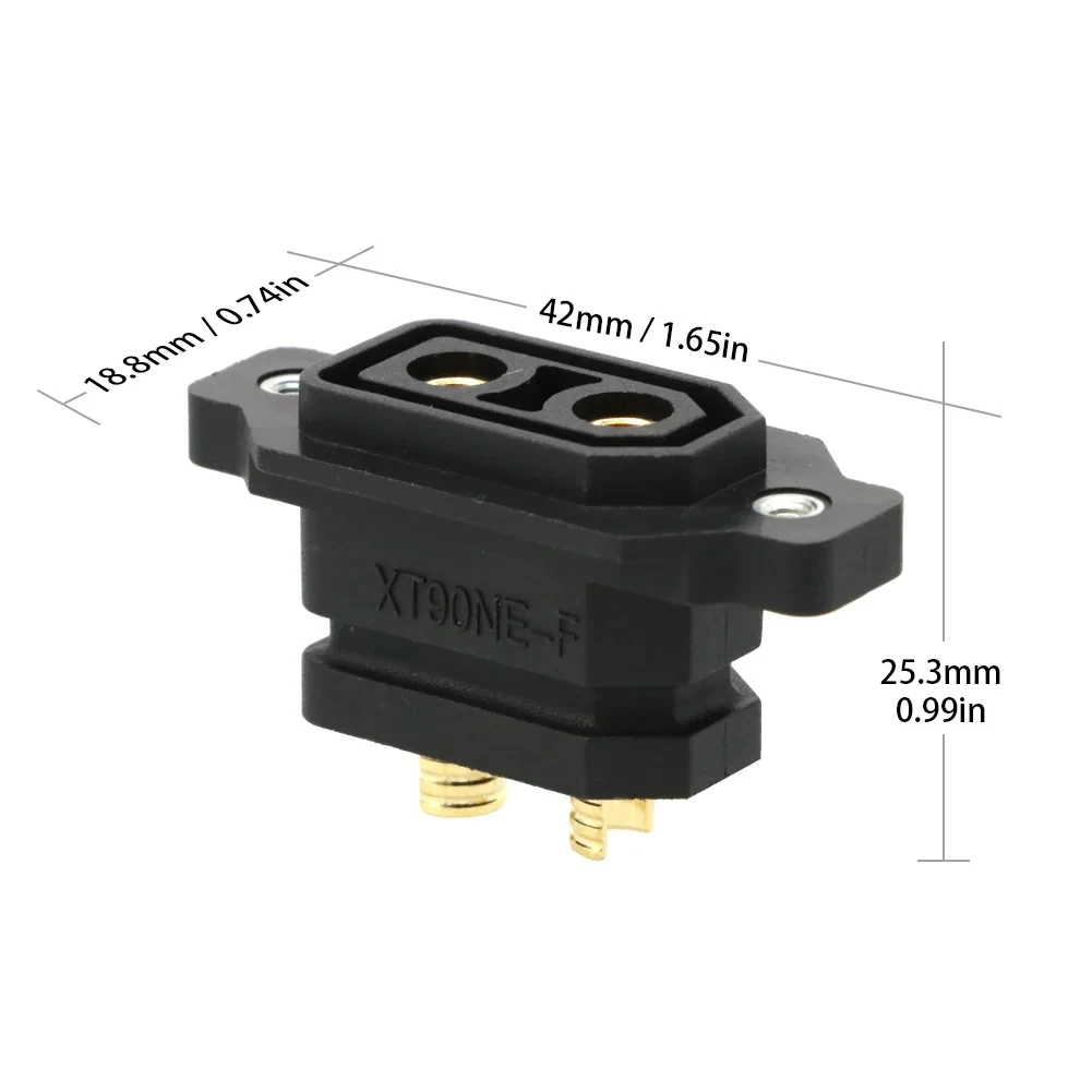 1 / 2 / 5pcs Amass XT90NE-F Battery Connector XT90E Female Plug Gold-plated XT90 Mountable Connector Yellow / Black Socket