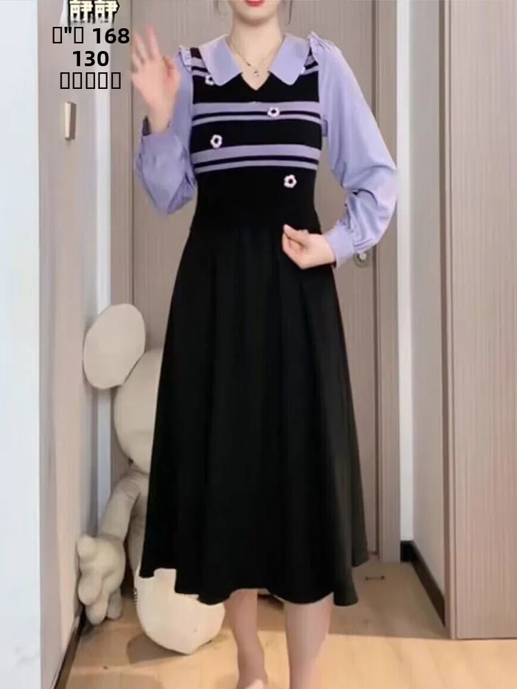 

Новый осенне-зимний женский модный комплект Miss Gong: вязаный свитер с вставками и брюки, коллекция Sle Berlin Walk by Mermaid