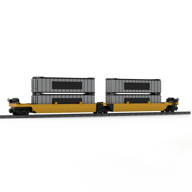 994ピース スーパーカー ダブルスタック レール輸送ワゴン MOC カスタマイズ モジュラービルディングブロック 人気 シンプル DIY 男の子向けおもちゃ 誕生日プレゼント