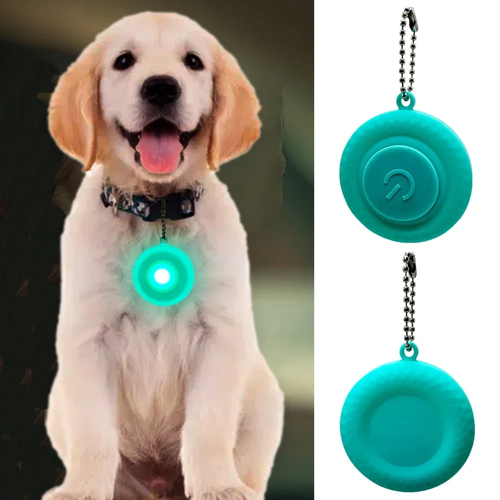 Tire Shaped Pet Anti Loss Collar LED Luminous Silicone Pendant Outdoor Hiking Backpack Bag Lights