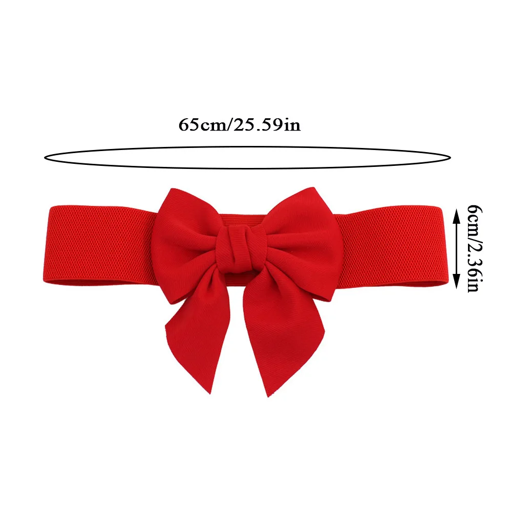 Women Big Bow Waistband  Elastic Wide Waist Belt Fashion Solid Bowknot Waist Straps For Dress Decorate Clothes Accessories