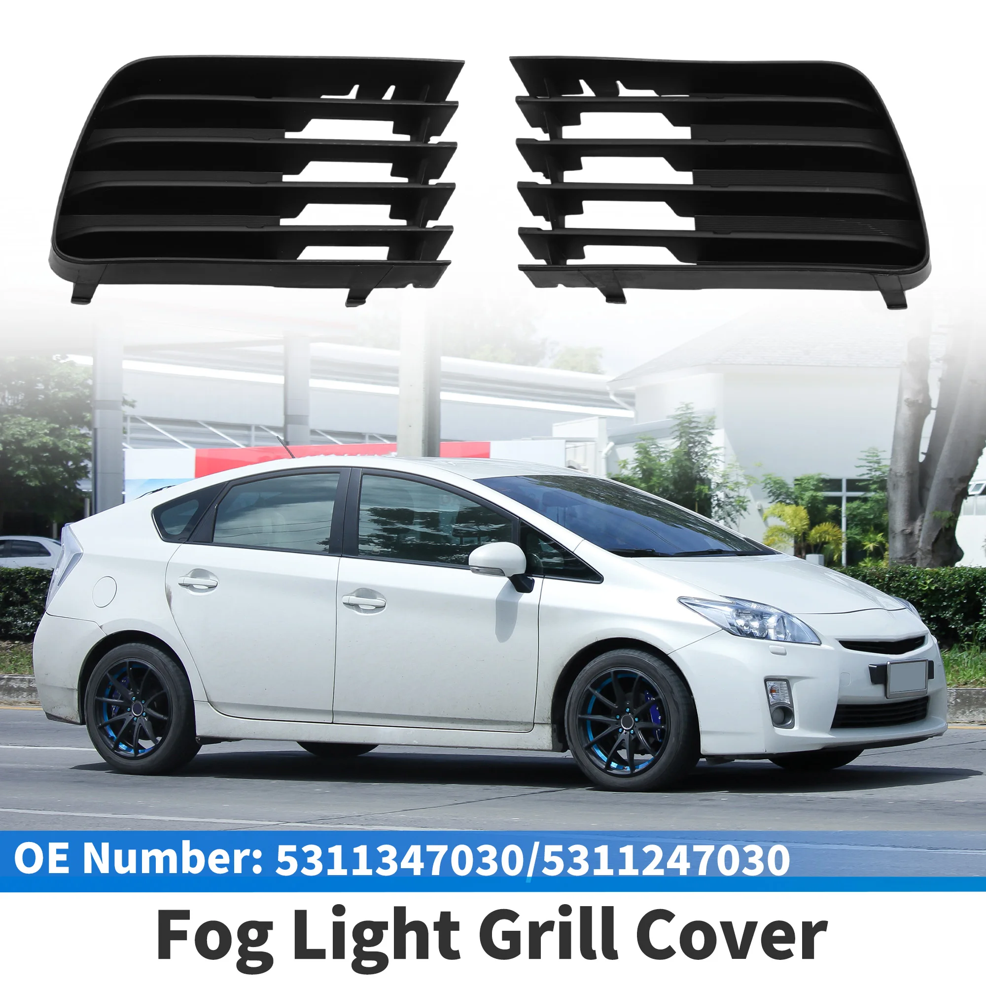 

UXCELL Front Left Front Right Fog Light Grill No.5311347030 for Toyota Prius 2004-2009