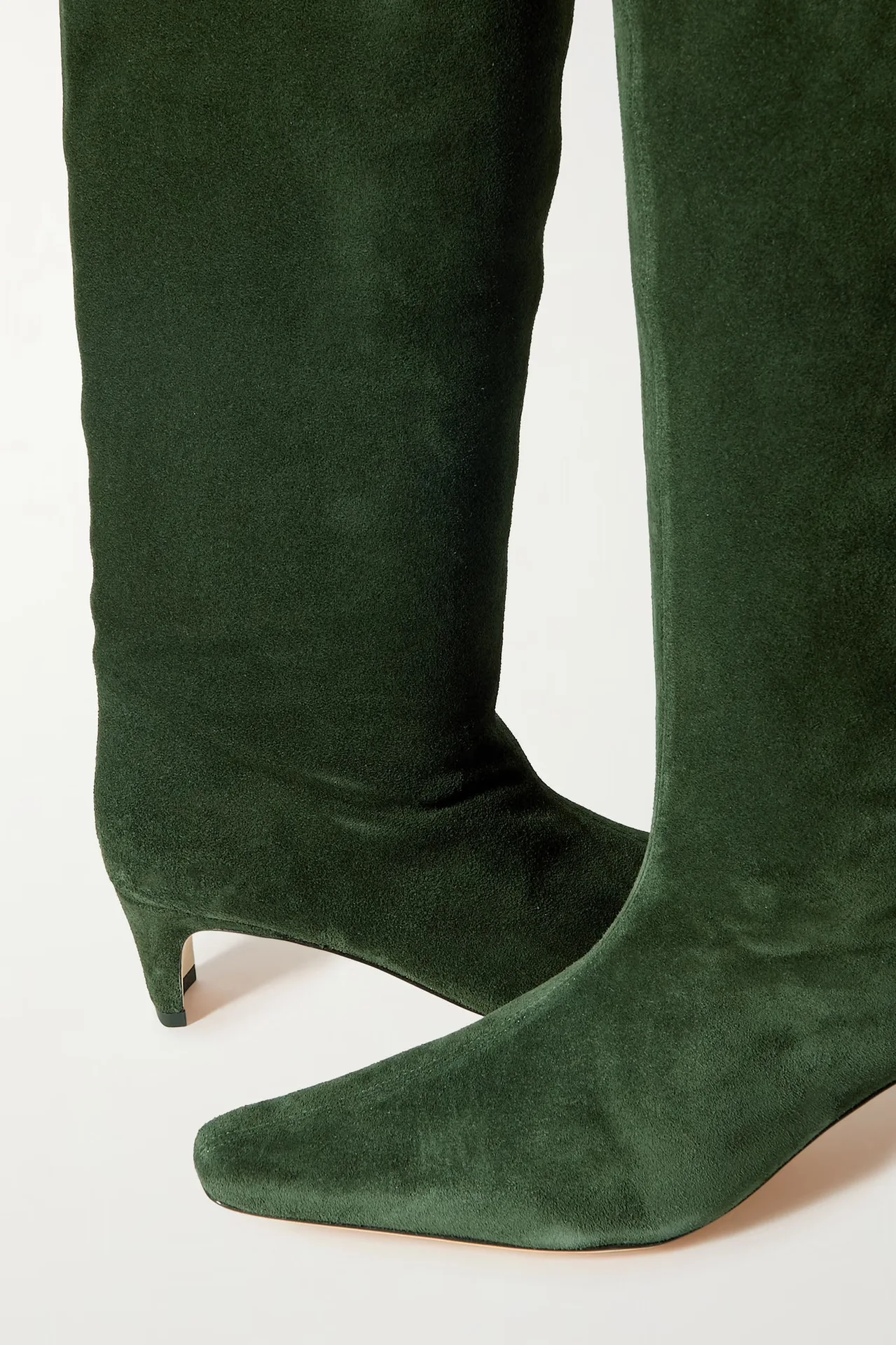 Women\'s Frosted leather knee high boots low heel square toe pull on tall boots party work shoes Ladies