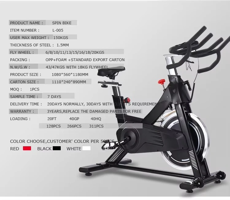 Newly designed car exercise bike with 18 kg flywheel L-005 rotating bike