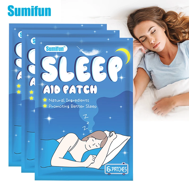 6/24/48Pc Sleep Aid Medical Plaster Sleeping Herbal Patch Improve Insomnia Relieve Stress Sticker Body Relaxation Health Care